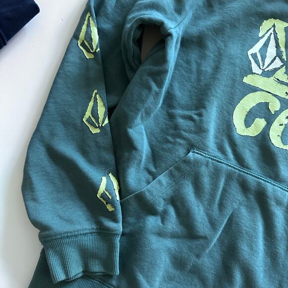 Volcom Teal Blue Hoodie Sweatshirt - Size Large - Picture 3 of 8